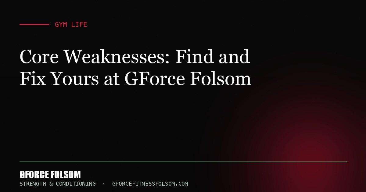 Core Weaknesses: Find and Fix Yours at GForce Folsom